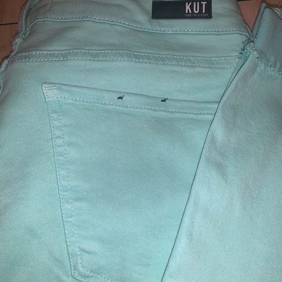 KUT from the Kloth Amy Cropped Straight Leg Women’s Cuffed Color Mint Size 14 - Picture 12 of 13